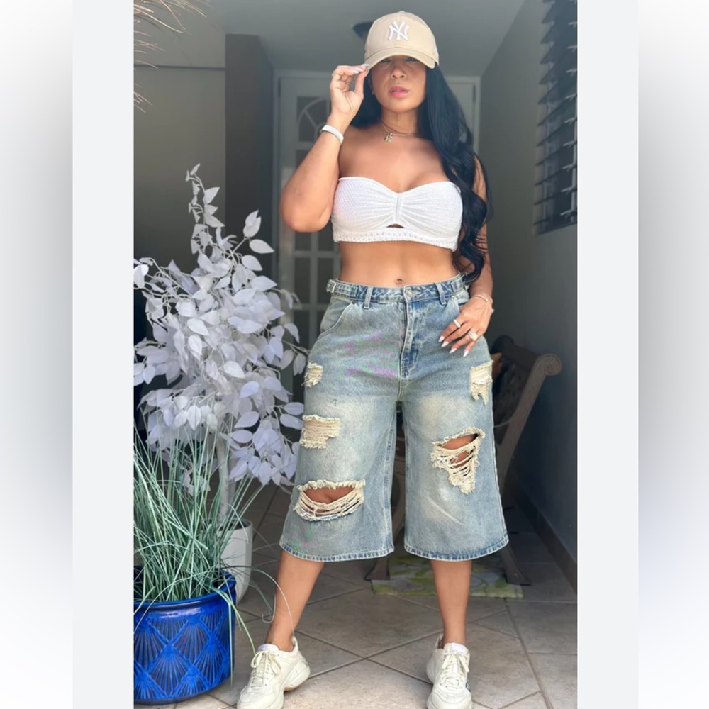 Distressed Denim Women's Shorts